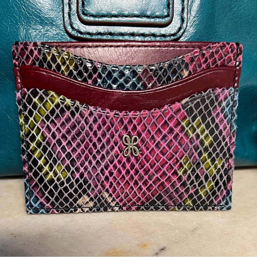 NWT HOBO International Max Card Case Coin Purse in Mosaic Snake. Genuine Leather